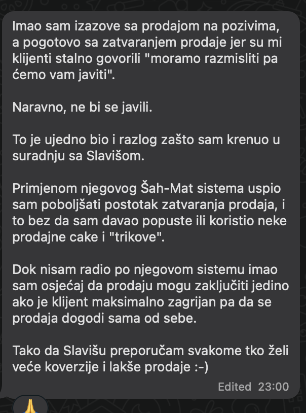 Dominik: poboljšao procenat zatvaranja prodaja bez popusta i trikova